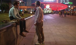 Spike Jonze and Joaquin Phoenix on the set of Her